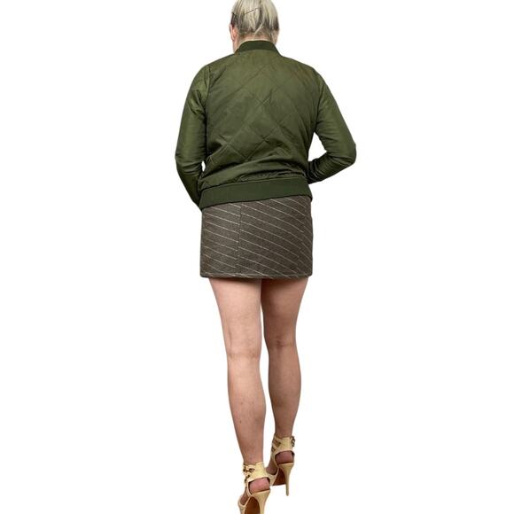 Women's Say What Olive Green Full-Zip Lightweight Bomber Jacket - Size XS - Picture 8 of 9